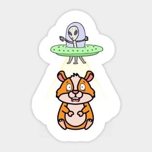 Cute Hamster is abducted by aliens Sticker